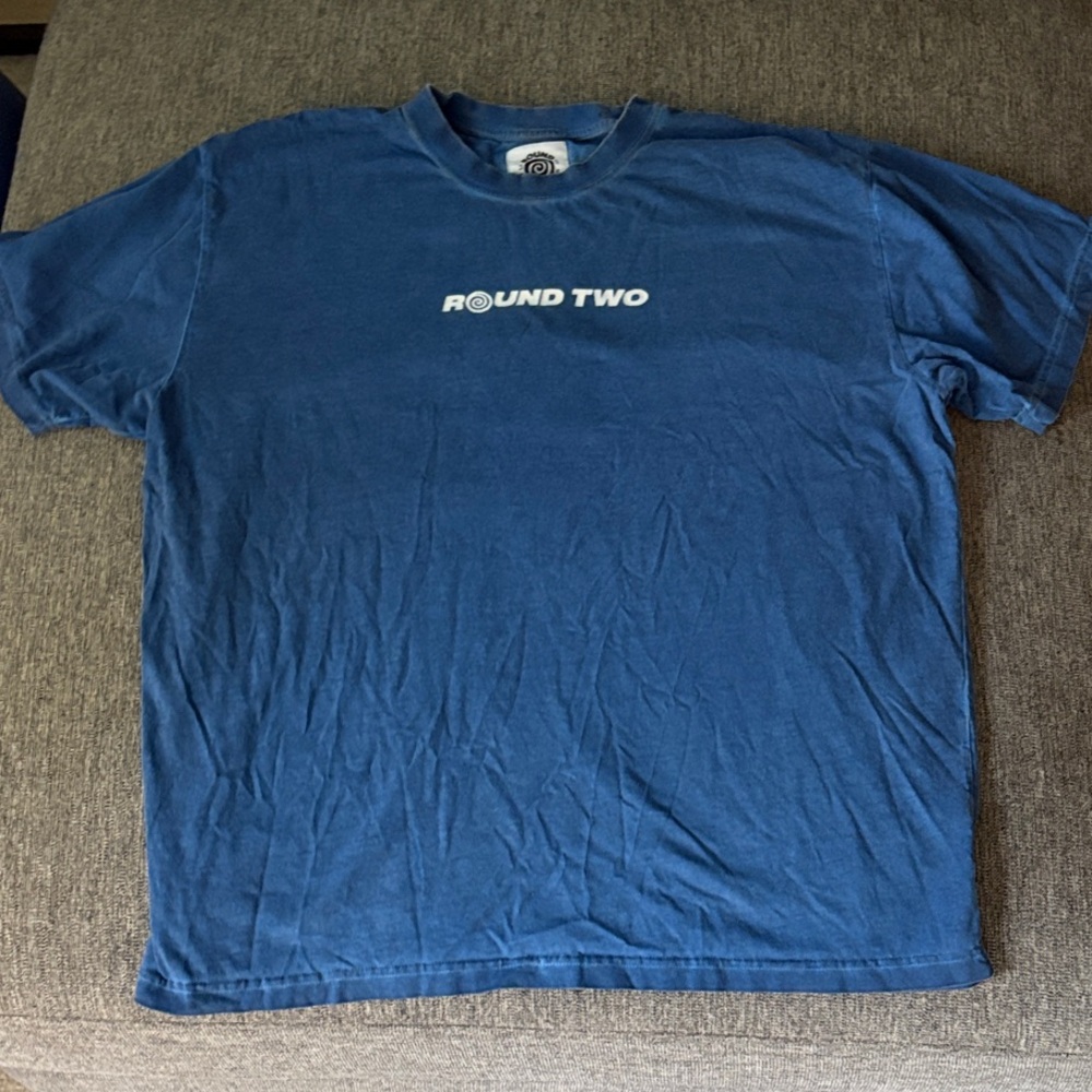 Round two oversized Blue Men's Shirt